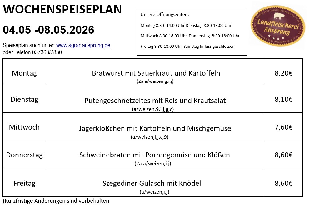 Speiseplan ab 04 05 26